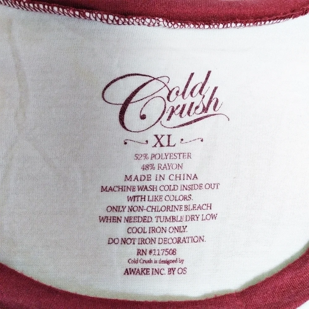 Cold Crush Good Vibes Raglan Baseball Tee Shirt - Picture 6 of 6